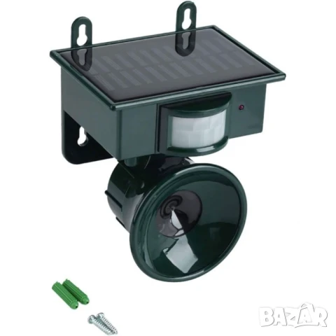 Ултразвуков соларен уред за прогонване на птици и животни с PIR сензор – обхват до 465 м², снимка 2 - Друга електроника - 50971127