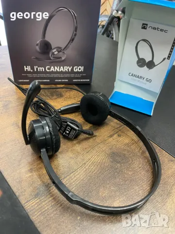 Геймърски слушалки Natec Headset Canary With Microphone Black - нови, снимка 3 - Слушалки за компютър - 47270122