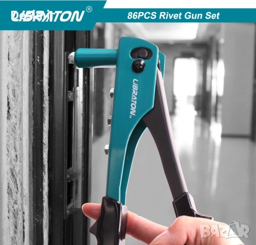 Ръчна нитачка Libraton + 80 нита и 4 свредла – професионален комплект, снимка 4 - Други инструменти - 53039421