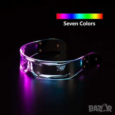 Светещи PARTY LED очила, режим в 7 цвята, снимка 4 - Други - 46440941