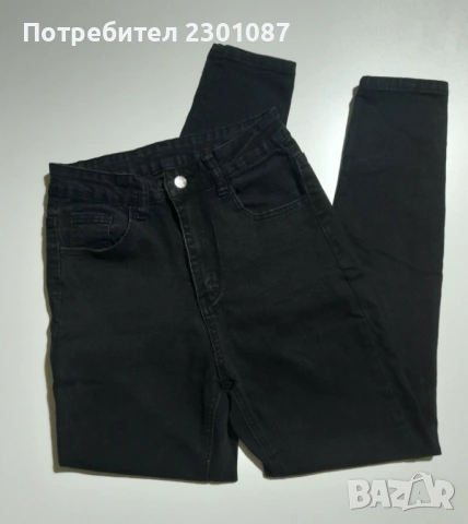 Черни дамски еластични дънки Shein, снимка 4 - Дънки - 53057531