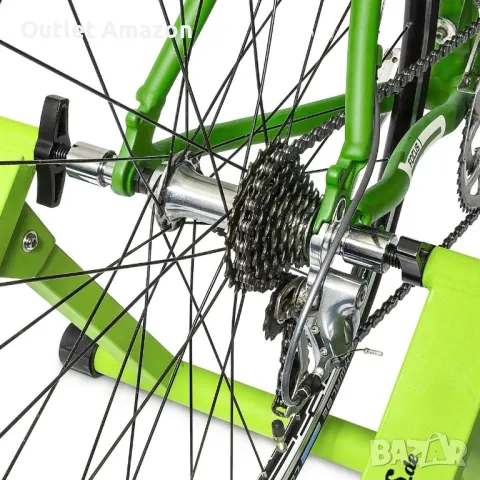 Сгъваем велосипеден симулатор Relaxdays със 7 нива на съпротивление, регулируема ролка

, снимка 5 - Аксесоари за велосипеди - 49607322