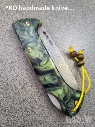 Сгъваем нож ръчно изработен от N690co стомана + ПОДАРЪК кания, снимка 3 - Ножове - 52339424
