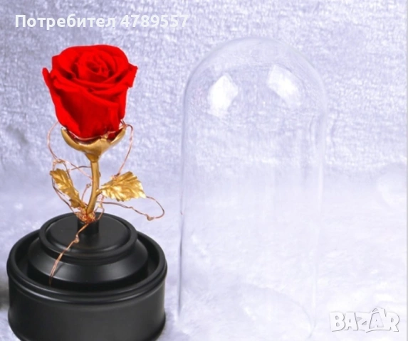 Вълшебна неувяхваща роза в стъкленица с LED светлина, снимка 4 - Декорация за дома - 54277278