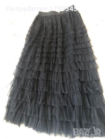 Черна пола от тюл , снимка 1