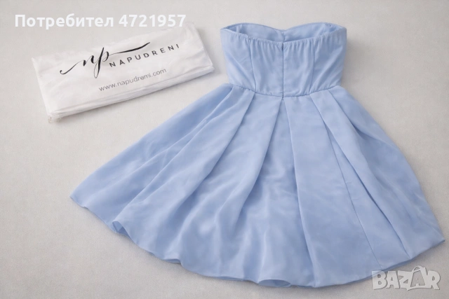 Продавам красива светлосиня рокля , снимка 3 - Рокли - 53322003