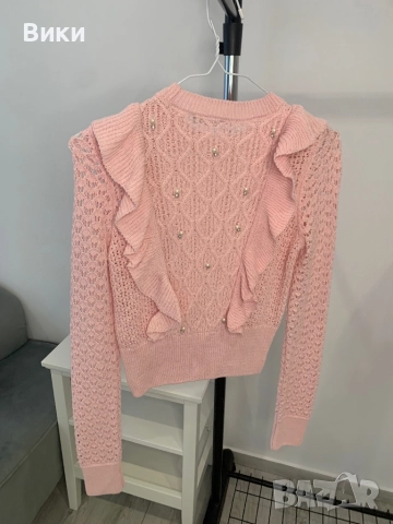 Нов пуловер с перли и камъни, снимка 7 - Блузи с дълъг ръкав и пуловери - 51595827