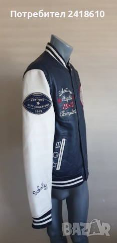 Schott NYC Teddy Avec Badges Leather Jacket Mens Size L  НОВО! ОРИГИНАЛ! Ест. кожа!, снимка 6 - Якета - 51801091