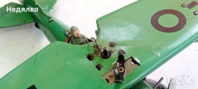 Немска ламаринена играчка,самолет,1930г.,Вермахт,оригинал , снимка 9 - Колекции - 50691479