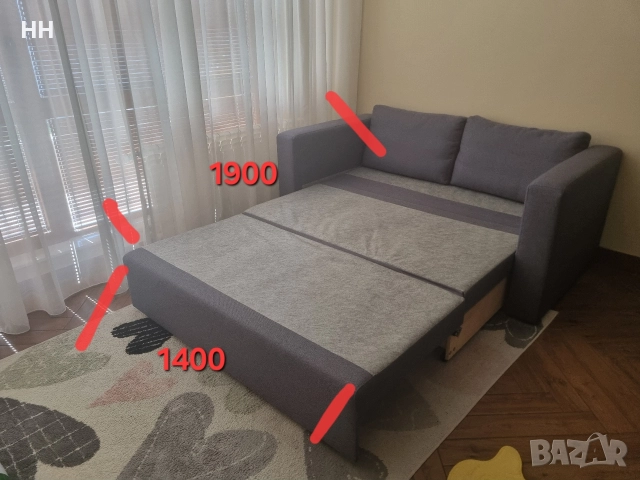 Диван 1700х900мм/ Разтегателен/ с ракла, снимка 2 - Ракли - 52818717
