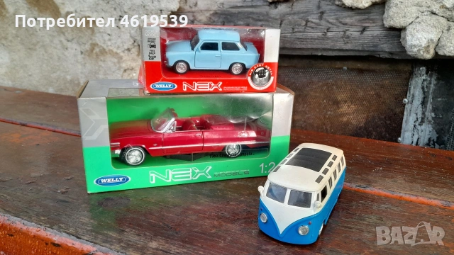 модели автомобил играчки Chevrolet impala 63 Volkswagen typ 2 Trabant 601, снимка 6 - Нумизматика и бонистика - 53489320