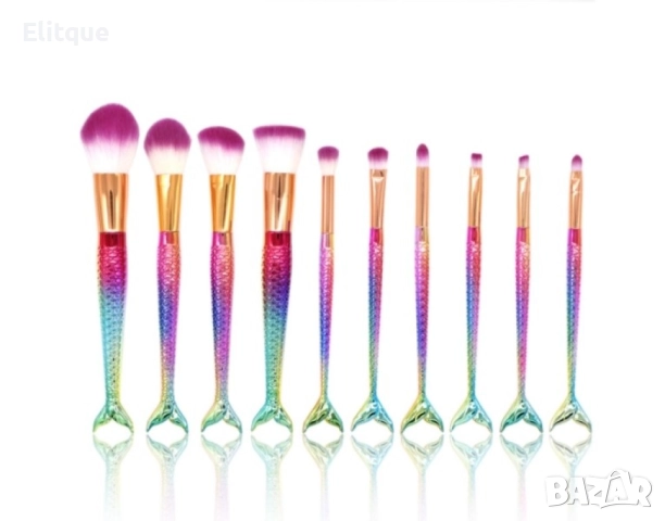 Десет чудесни четки за грим с дръжка тип русалка в два варианта HZS62, снимка 9 - Други - 52820416