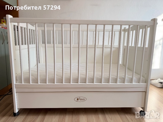 Дървено детско креватче Арбор -120/60см + матрак