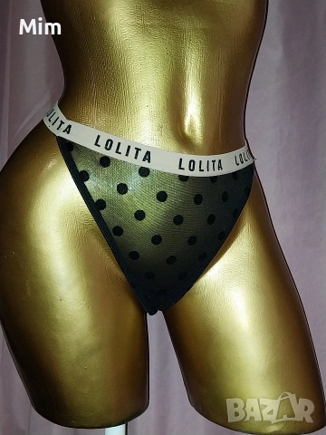 LOLITA M/XL Черна прозрачна полупрашка на точки , снимка 4 - Бельо - 52770413