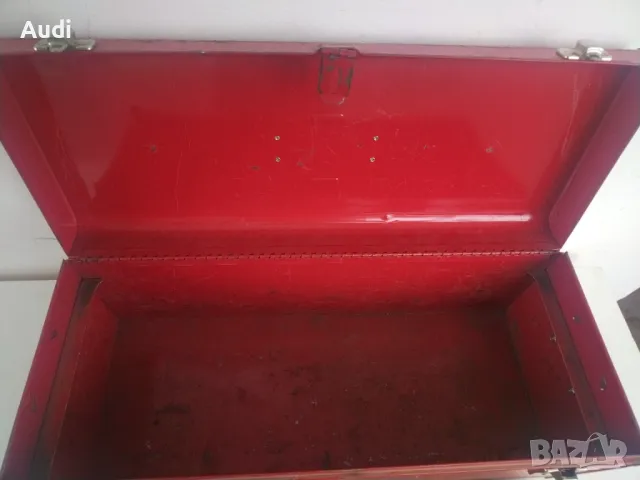 Метален сандък за инструменти с три чекмеджета на релси и капак. Внос от Германия! Габаритни размери, снимка 8 - Куфари с инструменти - 50296252