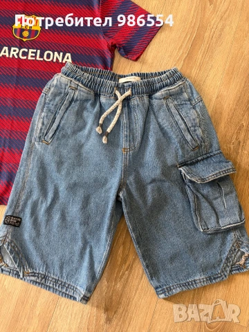 Тениска и дънкови къси панталони размер 146 см , снимка 3 - Детски комплекти - 54155352