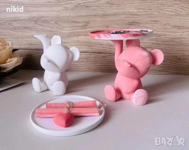 3D Мече с поднос поставка табла основа силиконов молд форма смола фондан шоколад гипс, снимка 2 - Форми - 52769347