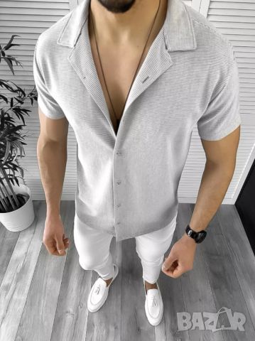 Мъжка риза с къс ръкав Алексис модел 2024, снимка 1 - Ризи - 45266230