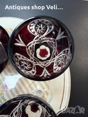 Кристален сервиз за алкохол №7931, снимка 7 - Антикварни и старинни предмети - 53736408