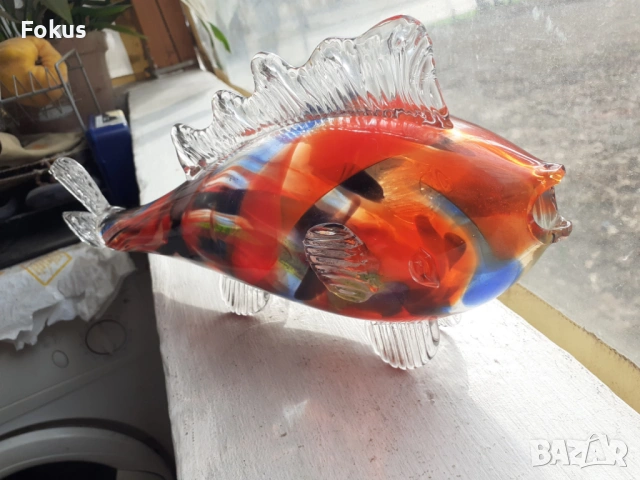 Голяма риба Мурано фигура статуетка стъкло