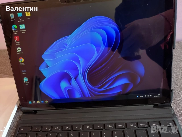 Microsoft Surface Pro 7 , i5-1035G4 CPU-8GB RAM-256GBSSD, С ПУКНАТО СТЪКЛО, всичко работи, КОМПЛЕКТ