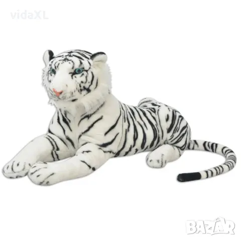 vidaXL Плюшена детска играчка тигър бяла XXL(SKU:80164), снимка 1 - Кукли - 49562485