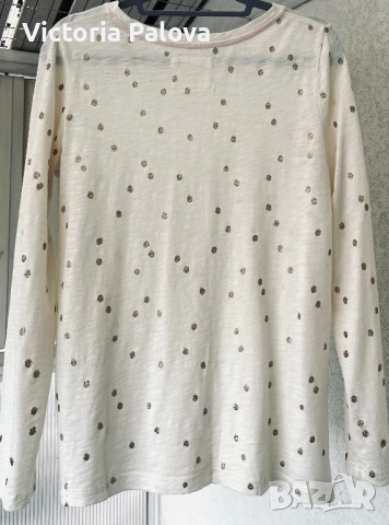 Изящна памучна блуза BODEN със сияйни златни точки , снимка 9 - Блузи с дълъг ръкав и пуловери - 54020292