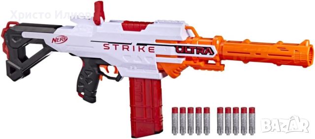 Nerf Ultra Strike Моторизиран Бластер с 10 стрелички Нърф помпа пистолет, снимка 1 - Други - 46168123