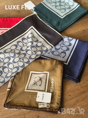 Дамски Шалове - Коприна ⚜️ Coach , снимка 3 - Шалове - 53021580