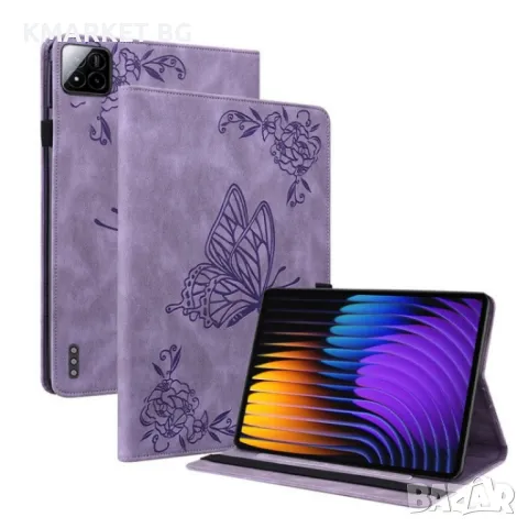 Xiaomi Pad 7 / Pad 7 Pro Butterfly Flower Кожен Калъф и Протектор, снимка 2 - Калъфи, кейсове - 48601325