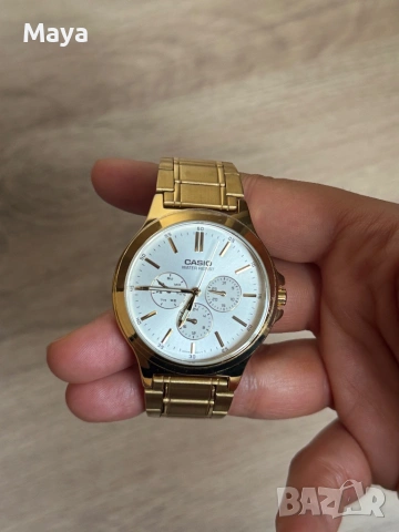 Casio MTP-V300G Златен Мъжки Часовник – като нов + кутия, снимка 3 - Мъжки - 53742285