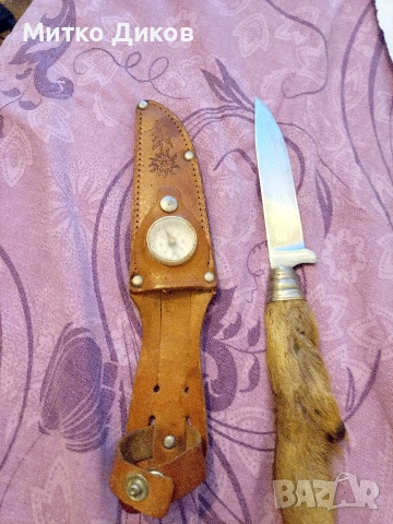 Нож от соца на БЛРС 250х100мм острие с кания естествена кожа, снимка 8 - Ножове - 51006549
