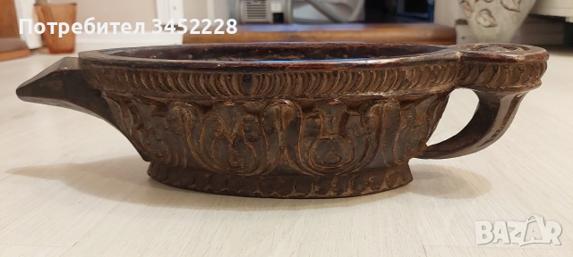 дърворезба античен медицински хаван масив за ценители , снимка 2 - Антикварни и старинни предмети - 52774857