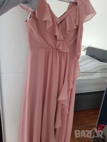 Елегантна розова рокля, снимка 7 - Рокли - 52210951