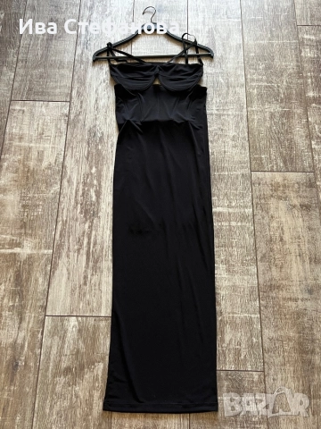 Нова елегнтна черна парти официална коктелна еластична миди midi дължина рокля тип бюстие корсет , снимка 3 - Рокли - 51860317