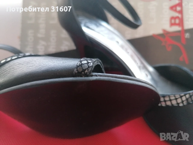 Елегантни черни сандали BALIS - 9 см., снимка 8 - Сандали - 54147720