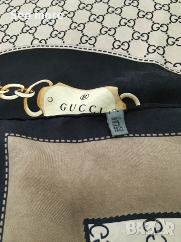 GUCCI шал коприна 90/90 , снимка 5 - Шалове - 53837588