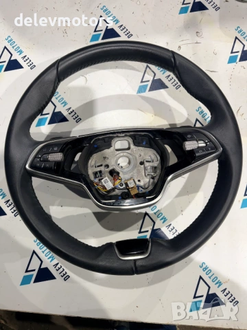 5E3419093DC кожен, мултифункционален волан от Skoda Octavia 1.5TSI, двигател DXDB/DXDE, ск. кутия ав