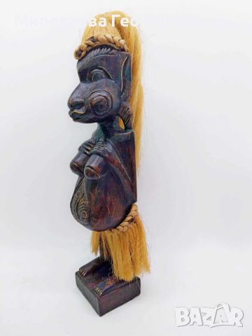 Стара ръчно резбована африканска фигура, снимка 5 - Колекции - 45045603