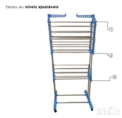 Сгъваем сушилник за дрехи на колелца – практична стойка за сушене на пране, снимка 8 - Други стоки за дома - 52902175