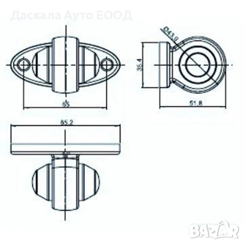 1 бр. ЛЕД LED рогчета къси Червено-Бяло , 12-24V , Полша , снимка 4 - Аксесоари и консумативи - 35557570