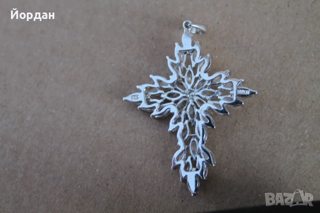 Сребърен кръст , снимка 2 - Колиета, медальони, синджири - 50772255