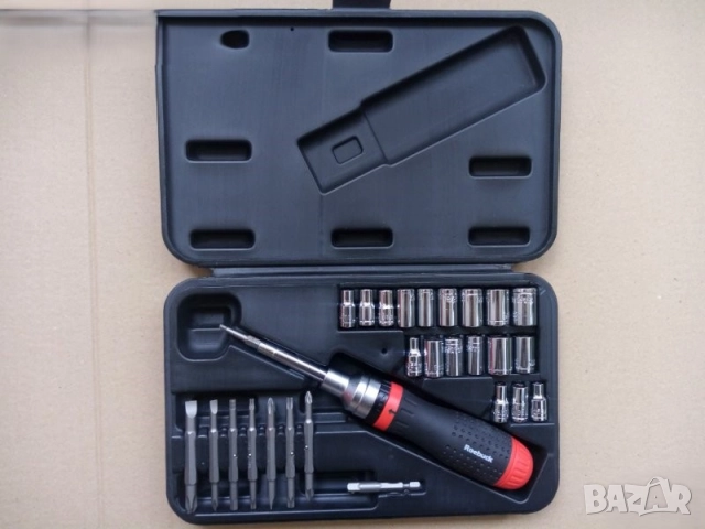 roebuck ратчет отвертка с 7битове и 18 броя вложки . BRITOOL 2броя качествени отвертки за битовe 