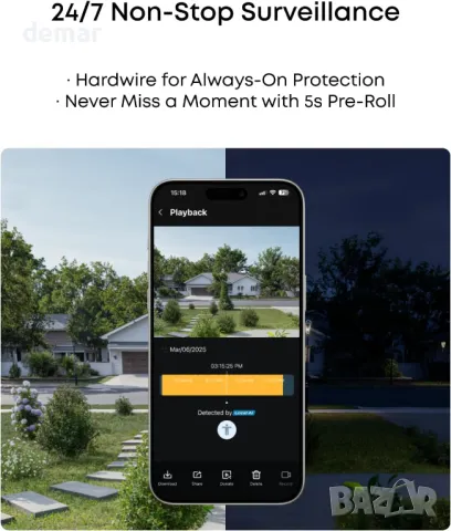 Безжична видеокамера за входна врата eufy C31, 2K FHD, двойни опции за захранване, снимка 6 - HD камери - 50297299