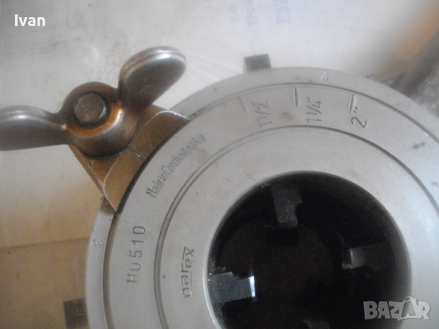 Чехословашка резбонарезна за тръби до 2" цола винтонарезка винторез пафта плашка JOPAL 2 NAREX , снимка 6 - Други инструменти - 52720476