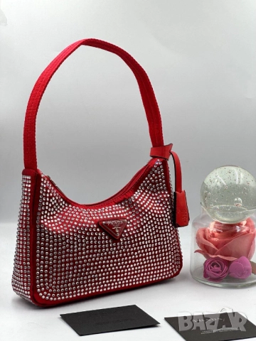 чанти с камъни prada 21х13см , снимка 4 - Чанти - 51442349