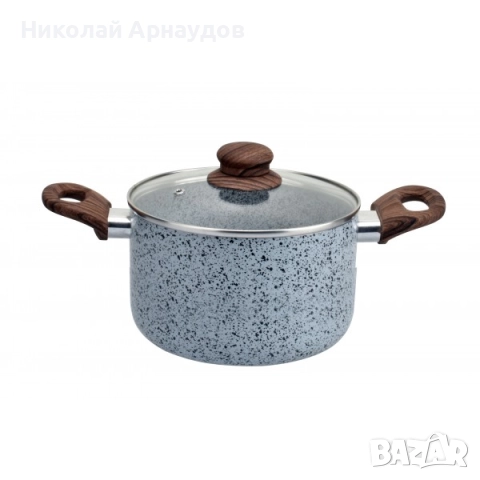 Алуминиева дълбока тенджера Oliver Voltz Siena OV51318J22D, с мраморно каменно керамично покритие