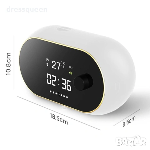 4495 Сензорен Диспенсър за Сапун с Вграден Термометър и Час – 500 мл, Стенен Монтаж, снимка 4 - Други стоки за дома - 53875783