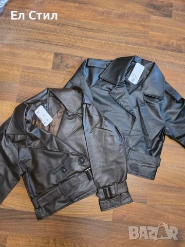 💎Кожено яке с м л oversize,Еконт, снимка 7 - Якета - 54074545