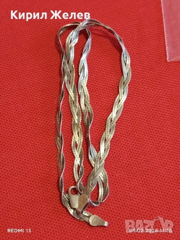 Сребърно колие с змийска плетка елегантен стилен дизайн ювелирна изработка 38387, снимка 8 - Колиета, медальони, синджири - 53411247